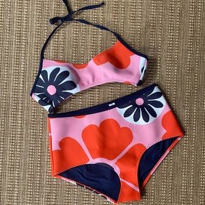 Tory Sport High-Waisted Floral Swimsuit
